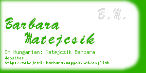 barbara matejcsik business card